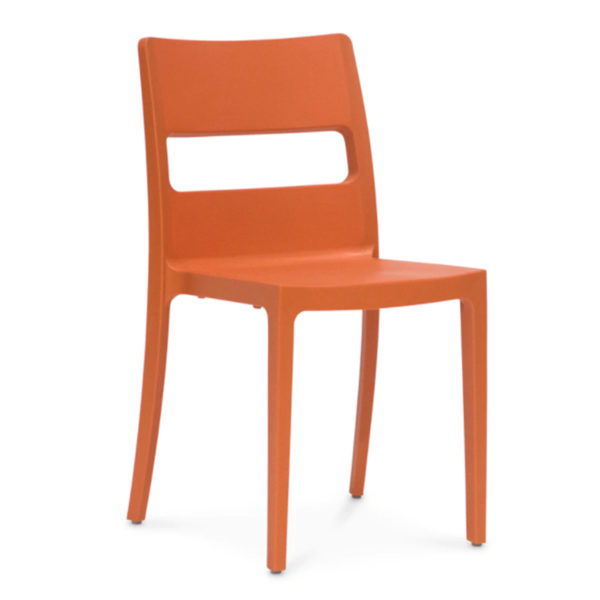 Educated furniture school seating sai chair with orange polypropylene shell