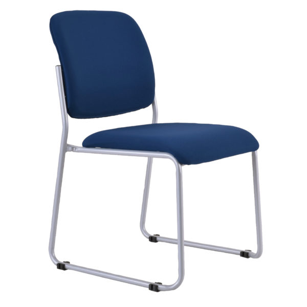 Educational furniture mario visitor chair with no arms, skid base and cushioned seat and back