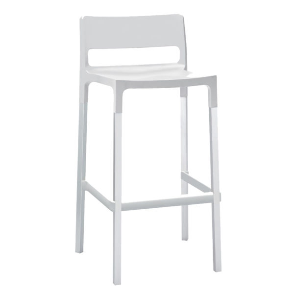 Educated furniture school staffroom divo stool with white seat and aluminium straight legs