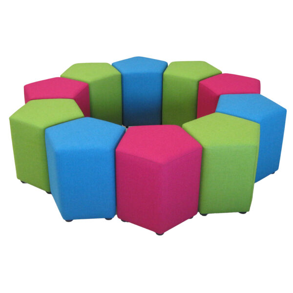 Educated furniture pentagon ottoman in ring