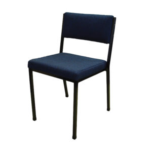Educated furniture ms2 super stacker visitor chair with no arms, straight legs and blue cushioned seat and back