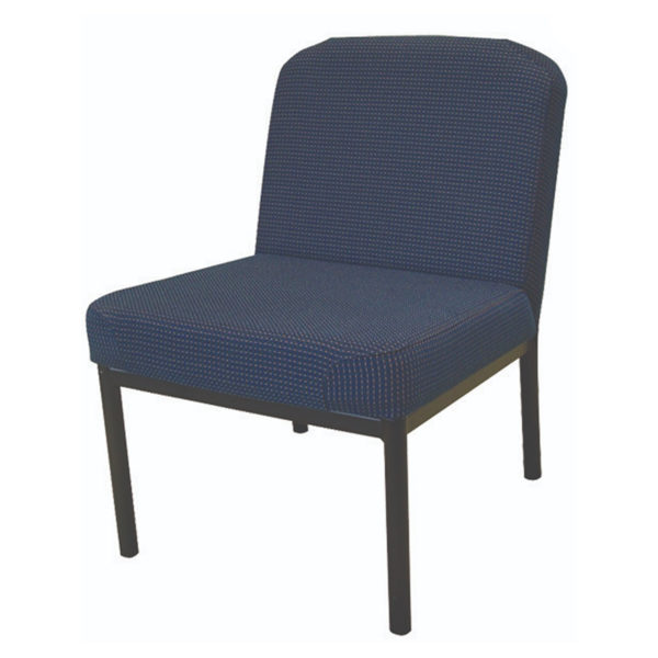 Educated furniture mayfair visitor chair with no arms, straight legs and blue cushioned seat and back for school reception and waiting areas