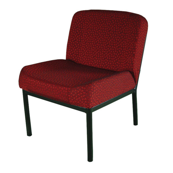 Educated furniture parklane chair with straight legs, no arms and cushioned seat and back