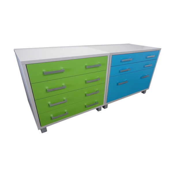 Educated furniture iquad office drawer and file storage units with steel feet and rectangular handles