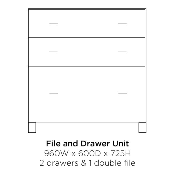 Educated furniture desk unit filedrawer for office or administration area