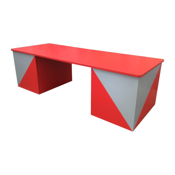 Educated furniture straight reception desk with decorative panels