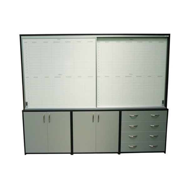 Educated furniture whiteboard cabinet range for functional classroom storage