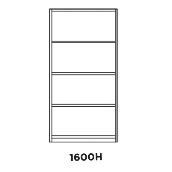 Educated furniture 1600H bookcase with three adjustable shelves