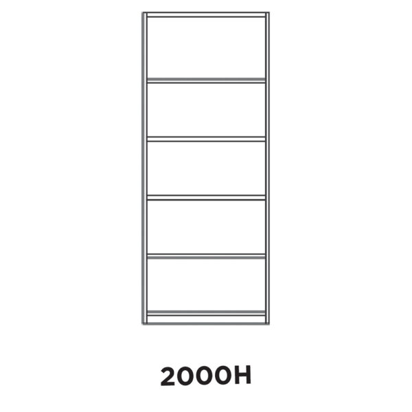 Educated furniture 2000H bookcase with four adjustable shelves