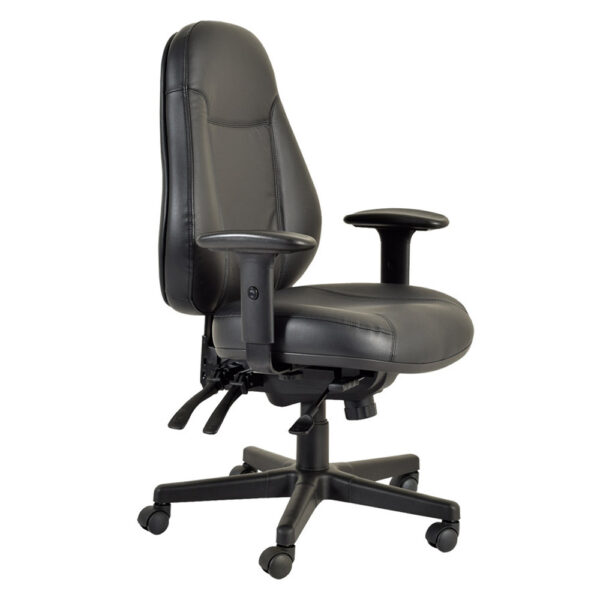 Educated furniture buro persona 24/7 office chair with armrests in black leather