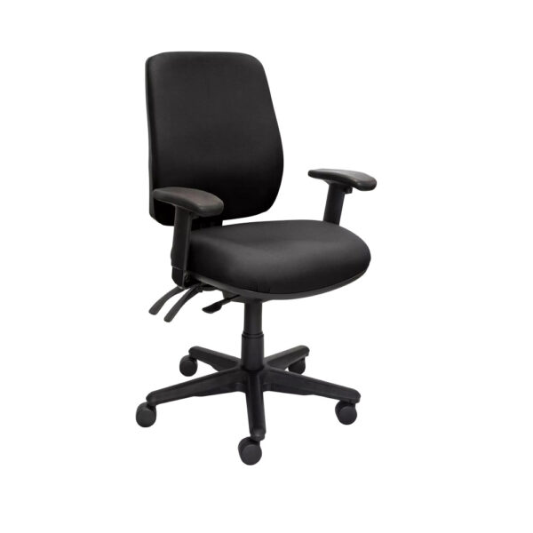 Educated furniture buro roma 3 lever high back chair with armrests in black