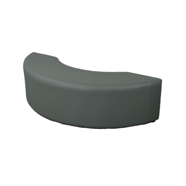 Educated furniture curved ottoman in a grey vinyl for libraries and breakout spaces