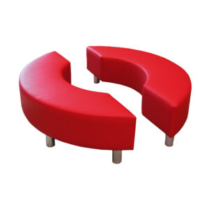 Educated furniture curved ottomans in a pair for libraries and breakout spaces