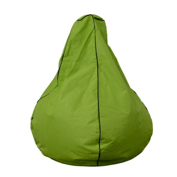 Educated furniture tear drop bean bags for library or classroom seating in lime colour