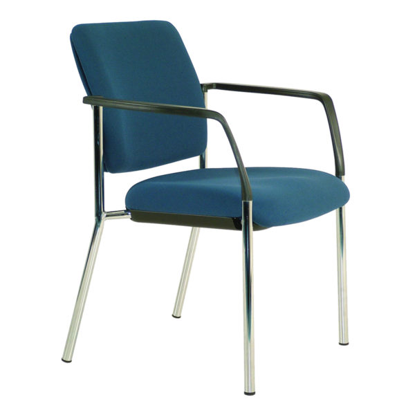 Educated furniture buro lindis visitor chair with arms, straight legs and turquoise cushioned seat and back