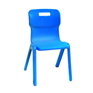 Educated furniture titan polypropylene stackable blue school chair