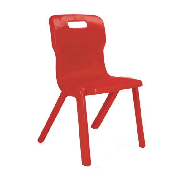 Educated furniture titan polypropylene red school chair