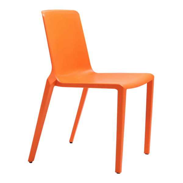 Educated furniture school seating meg chair in orange polypropylene for indoor or outdoor use