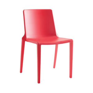 School seating meg chair in red polypropylene for indoor or outdoor use