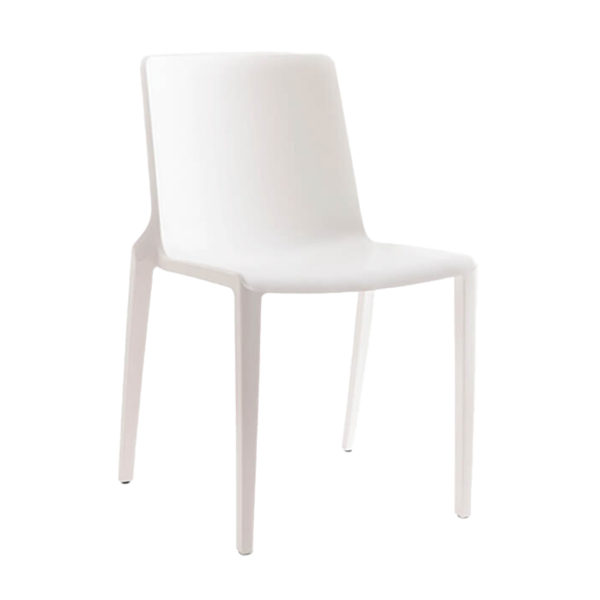 Educated furniture school seating meg chair in white polypropylene for indoor or outdoor use