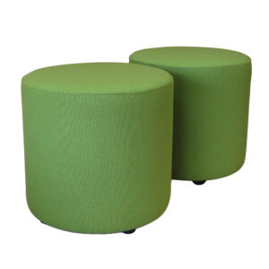 Educated furniture round green ottomans for the library or classroom