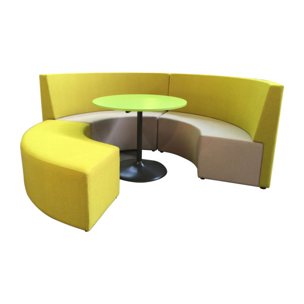 Educated furniture ottomans with backs for library and breakout space seating