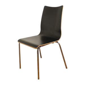Educated furniture black stackable bonn chair with stainless steel frame
