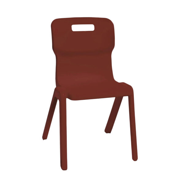 Educated furniture titan polypropylene stackable burgundy school chair