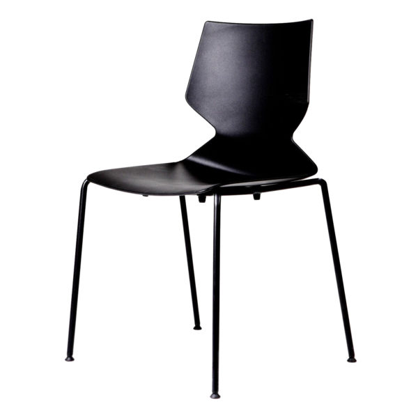 Educated furniture fly chair in black with four legs for visitor seating