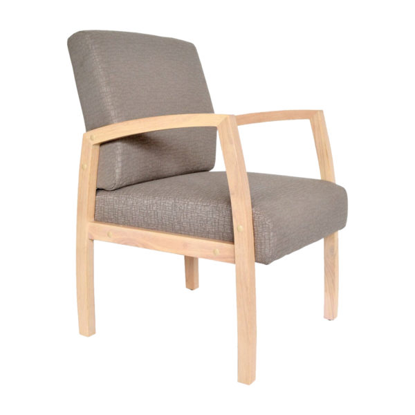 Educated furniture ergocare bella chair with solid wood frame and gravel coloured fabric