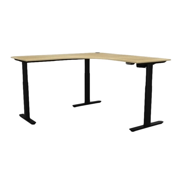 Agile Sit Stand Elecronic Worktstation with Maple Top and Black Frame