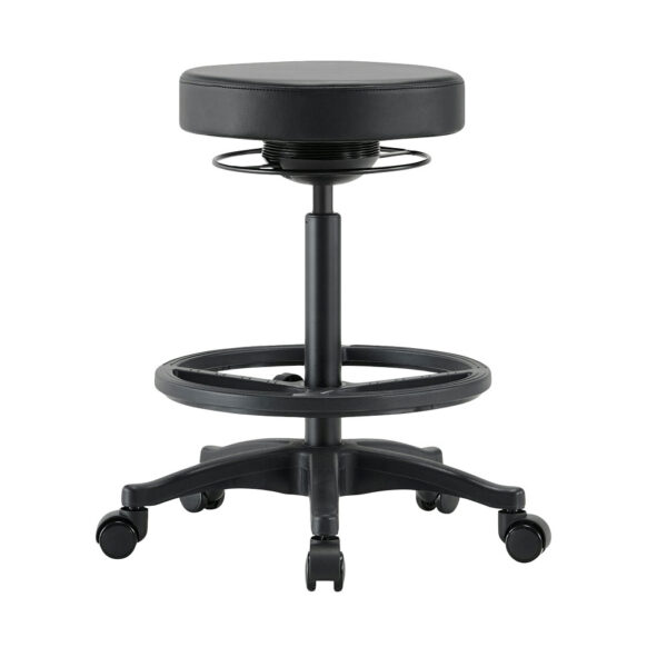 buro polo drafting stool with black vinyl seat