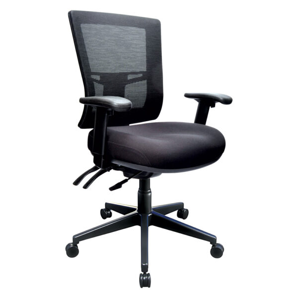 Educated furniture buro metro 2 office chair with arms, black mesh back and fabric seat