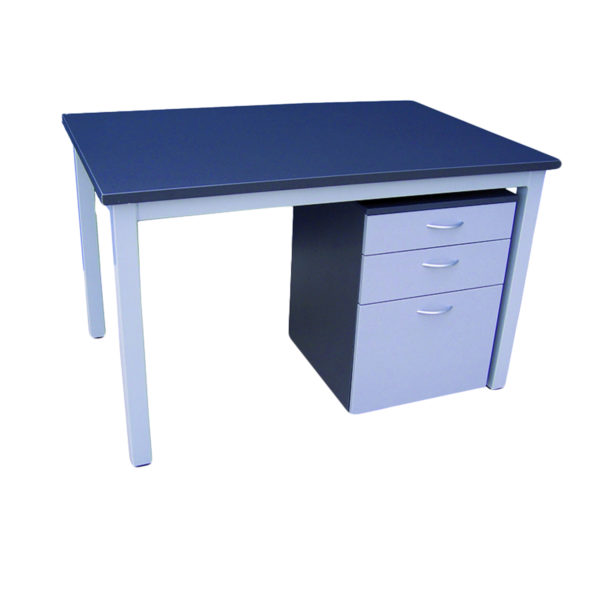 Educated furniture iquad desk with melteca top and steel legs for office and school administration areas