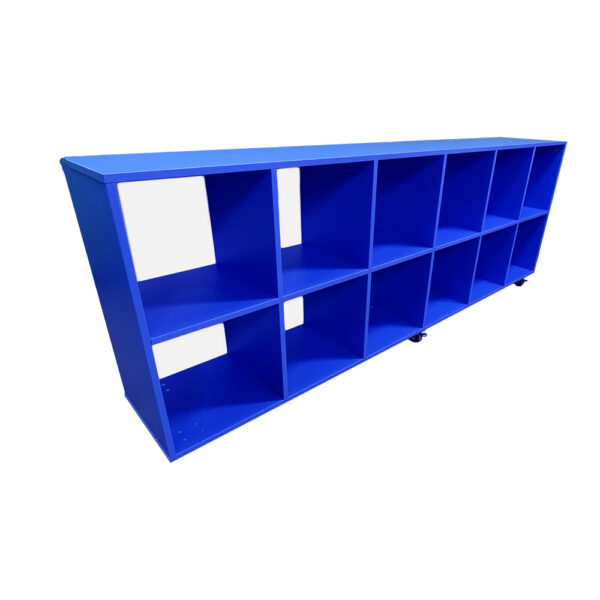 Educated furniture school bag cubby holes 6 wide by 2 high in blue melteca