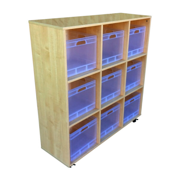 Educated furniture mobile cube box nine compartment storage unit for school classroom