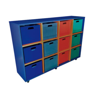 Educated furniture mobile cube box twelve compartment storage unit for school classroom