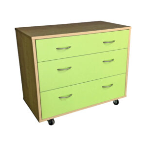 Educated furniture three drawer moveable unit for the classroom or ECE setting