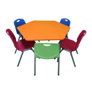 Educated furniture hexagon table for the school classroom