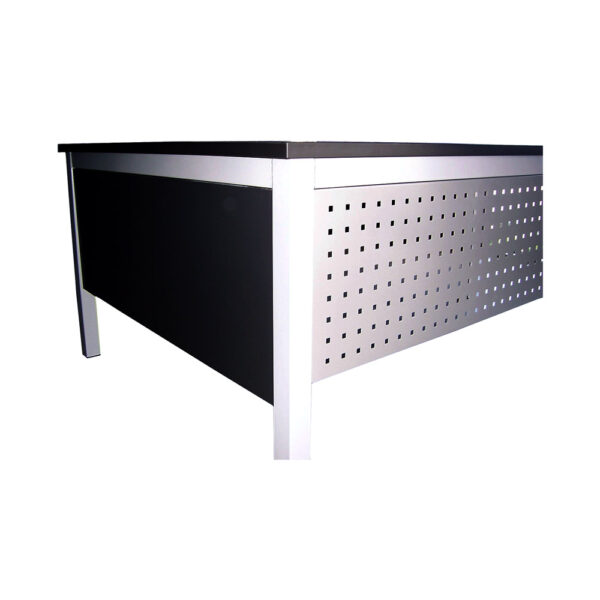 Educated furniture desk mesh modesty panel for further privacy