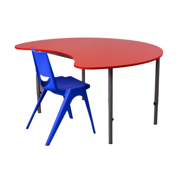 Educated furniture height adjustable jellybean table with en one chair for collaborative learning