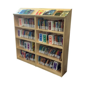 Educated furniture school library shelving unit in melteca