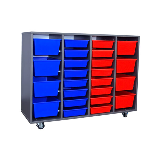 Educated furniture 4 bay tote tray storage unit for the school classroom