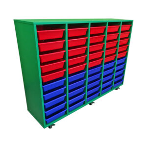 Educated furniture 5 bay tote tray storage unit for keeping the classroom tidy and organised