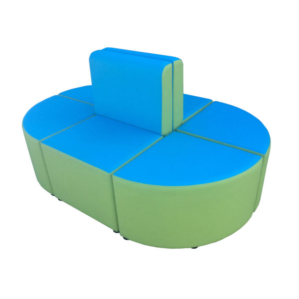 Educated furniture pod of ottomans fpr library or breakout space seating