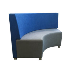 Educated furniture ottoman with back for the classroom or library