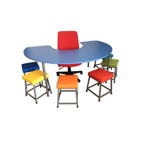 Educated furniture horseshoe table for collaborative learning