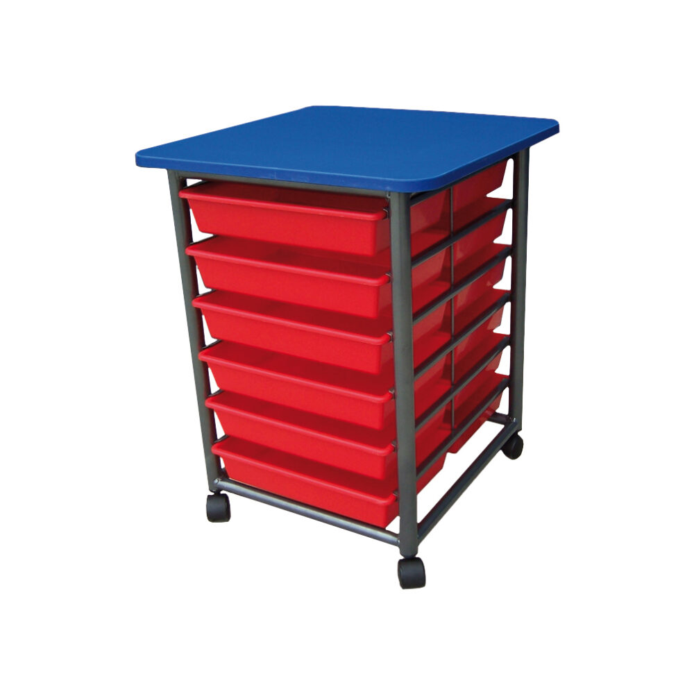 Educated furniture single tote tray trolley for moveable classroom storage