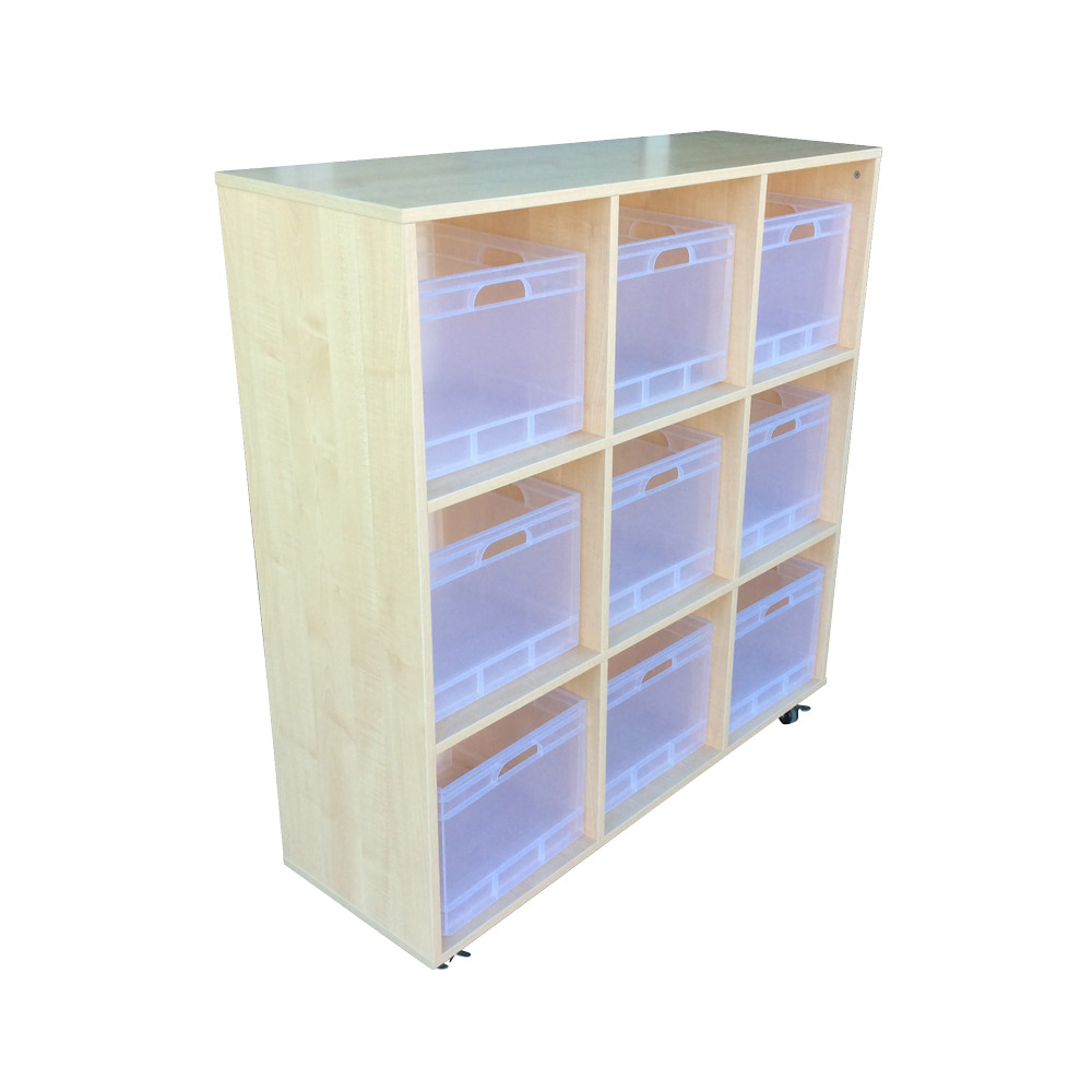 Educated furniture mobile cube box storage unit for school classroom