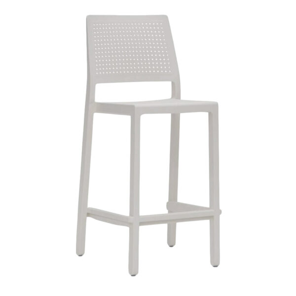 Educated furniture emi bar stool in white for cafes and staffrooms